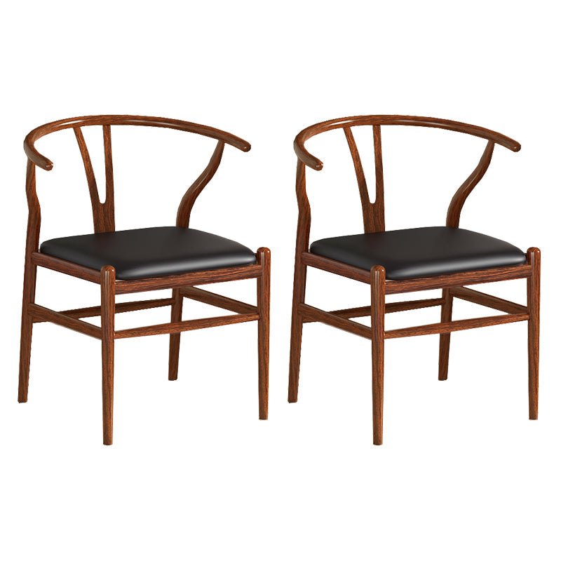 Industrial Style Dining Chairs Iron Arm Dining Chairs for Kitchen Use Walnut Black 2 Piece Set Clearhalo 'Dining Chairs' 'Dining Tables & Seating' 'dining_chair' 'furn' 'furn_dining_chair' 'Furniture' 'Kitchen & Dining Furniture' 7144052