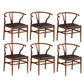 Industrial Style Dining Chairs Iron Arm Dining Chairs for Kitchen Use Walnut Black 6 Piece Set Clearhalo 'Dining Chairs' 'Dining Tables & Seating' 'dining_chair' 'furn' 'furn_dining_chair' 'Furniture' 'Kitchen & Dining Furniture' 7144054