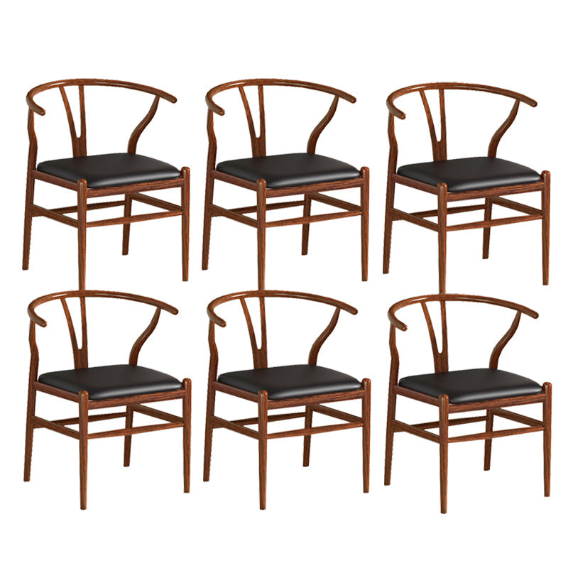 Industrial Style Dining Chairs Iron Arm Dining Chairs for Kitchen Use Walnut Black 6 Piece Set Clearhalo 'Dining Chairs' 'Dining Tables & Seating' 'dining_chair' 'furn' 'furn_dining_chair' 'Furniture' 'Kitchen & Dining Furniture' 7144054