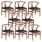 Industrial Style Dining Chairs Iron Arm Dining Chairs for Kitchen Use Walnut Black 8 Piece Set Clearhalo 'Dining Chairs' 'Dining Tables & Seating' 'dining_chair' 'furn' 'furn_dining_chair' 'Furniture' 'Kitchen & Dining Furniture' 7144055