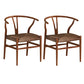 Industrial Style Dining Chairs Iron Arm Dining Chairs for Kitchen Use Walnut Brown 2 Piece Set Clearhalo 'Dining Chairs' 'Dining Tables & Seating' 'dining_chair' 'furn' 'furn_dining_chair' 'Furniture' 'Kitchen & Dining Furniture' 7144057
