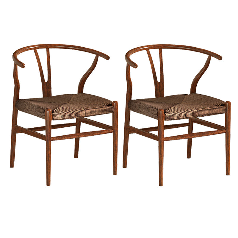 Industrial Style Dining Chairs Iron Arm Dining Chairs for Kitchen Use Walnut Brown 2 Piece Set Clearhalo 'Dining Chairs' 'Dining Tables & Seating' 'dining_chair' 'furn' 'furn_dining_chair' 'Furniture' 'Kitchen & Dining Furniture' 7144057
