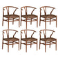 Industrial Style Dining Chairs Iron Arm Dining Chairs for Kitchen Use Walnut Brown 6 Piece Set Clearhalo 'Dining Chairs' 'Dining Tables & Seating' 'dining_chair' 'furn' 'furn_dining_chair' 'Furniture' 'Kitchen & Dining Furniture' 7144059