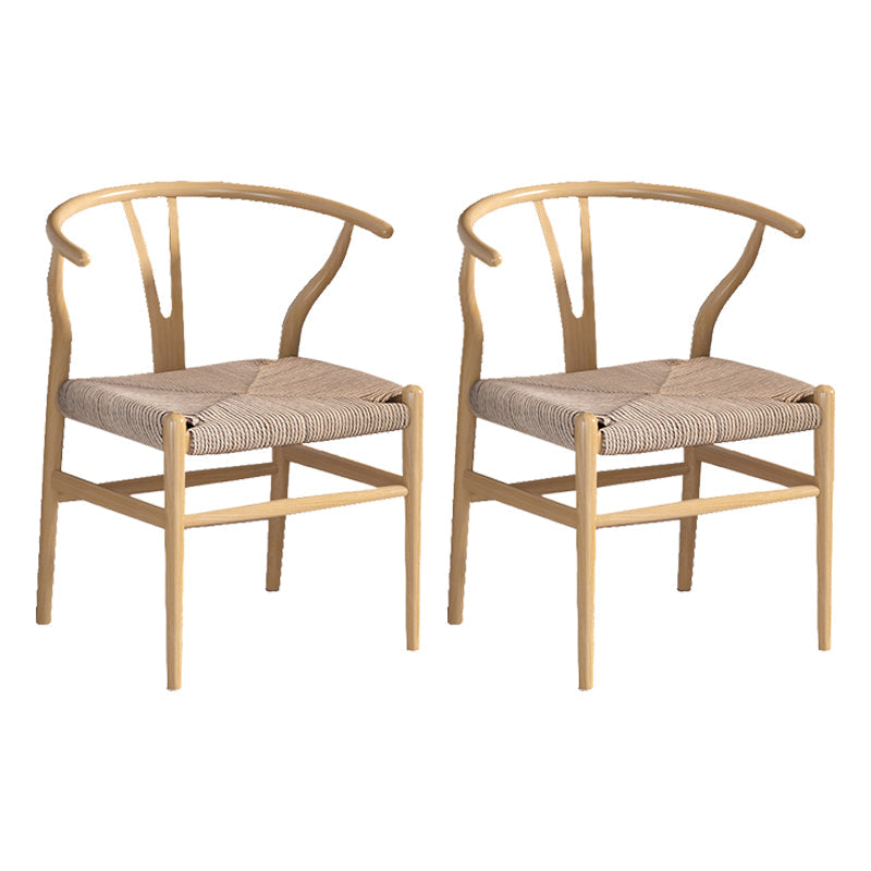 Industrial Style Dining Chairs Iron Arm Dining Chairs for Kitchen Use Light Wood Khaki 2 Piece Set Clearhalo 'Dining Chairs' 'Dining Tables & Seating' 'dining_chair' 'furn' 'furn_dining_chair' 'Furniture' 'Kitchen & Dining Furniture' 7144062