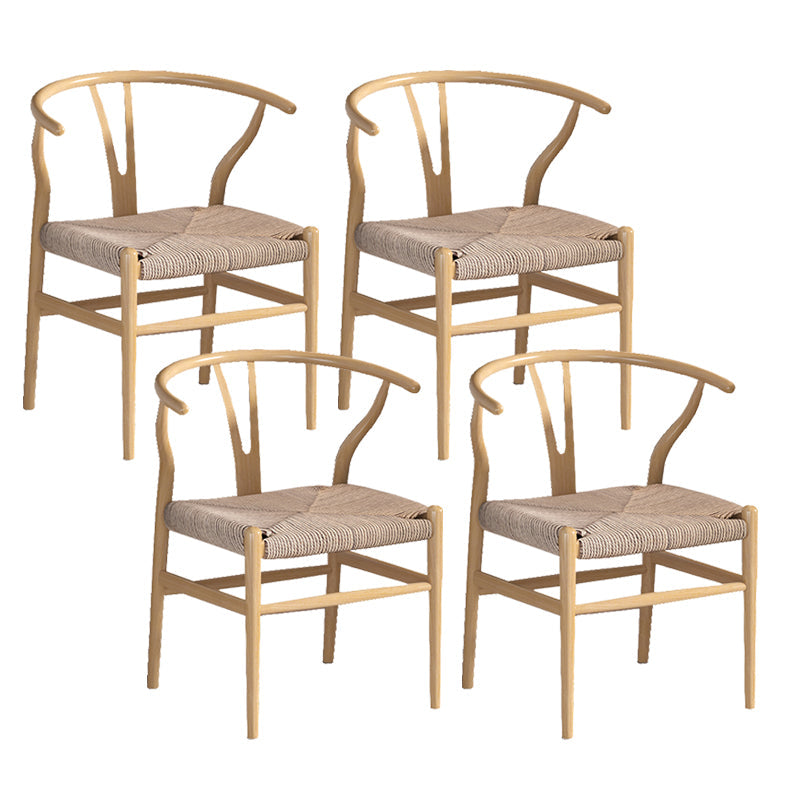 Industrial Style Dining Chairs Iron Arm Dining Chairs for Kitchen Use Light Wood Khaki 4 Piece Set Clearhalo 'Dining Chairs' 'Dining Tables & Seating' 'dining_chair' 'furn' 'furn_dining_chair' 'Furniture' 'Kitchen & Dining Furniture' 7144063