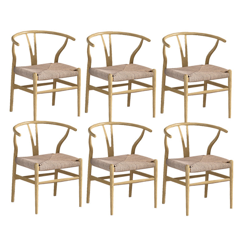 Industrial Style Dining Chairs Iron Arm Dining Chairs for Kitchen Use Natural Khaki 6 Piece Set Clearhalo 'Dining Chairs' 'Dining Tables & Seating' 'dining_chair' 'furn' 'furn_dining_chair' 'Furniture' 'Kitchen & Dining Furniture' 7144069