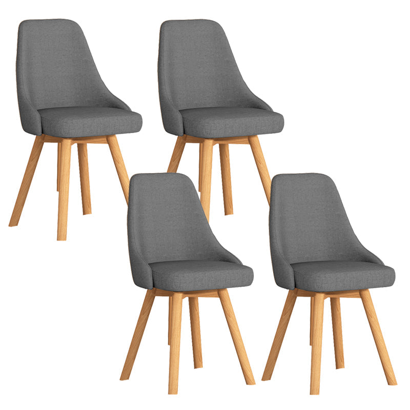 Solid Wood Dining Chair Modern Style Side Chair for Dining Room Dark Gray 4 Piece Set Clearhalo 'Dining Chairs' 'Dining Tables & Seating' 'dining_chair' 'furn' 'furn_dining_chair' 'Furniture' 'Kitchen & Dining Furniture' 7144082