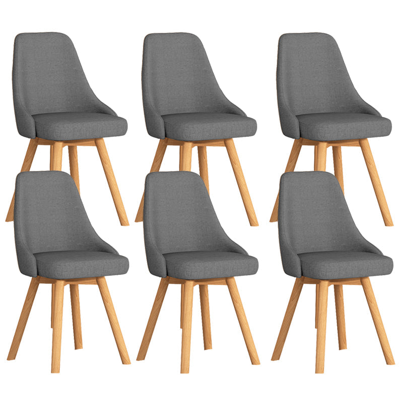 Solid Wood Dining Chair Modern Style Side Chair for Dining Room Dark Gray 6 Piece Set Clearhalo 'Dining Chairs' 'Dining Tables & Seating' 'dining_chair' 'furn' 'furn_dining_chair' 'Furniture' 'Kitchen & Dining Furniture' 7144084