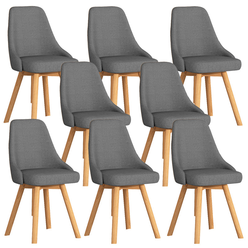 Solid Wood Dining Chair Modern Style Side Chair for Dining Room Dark Gray 8 Piece Set Clearhalo 'Dining Chairs' 'Dining Tables & Seating' 'dining_chair' 'furn' 'furn_dining_chair' 'Furniture' 'Kitchen & Dining Furniture' 7144085