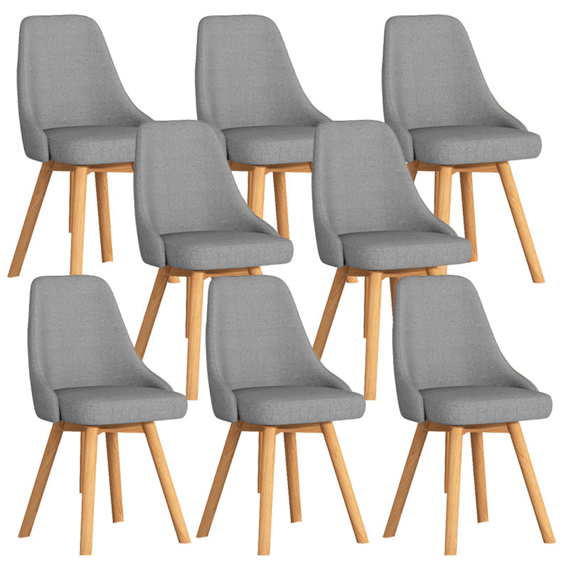 Solid Wood Dining Chair Modern Style Side Chair for Dining Room Light Gray 8 Piece Set Clearhalo 'Dining Chairs' 'Dining Tables & Seating' 'dining_chair' 'furn' 'furn_dining_chair' 'Furniture' 'Kitchen & Dining Furniture' 7144094