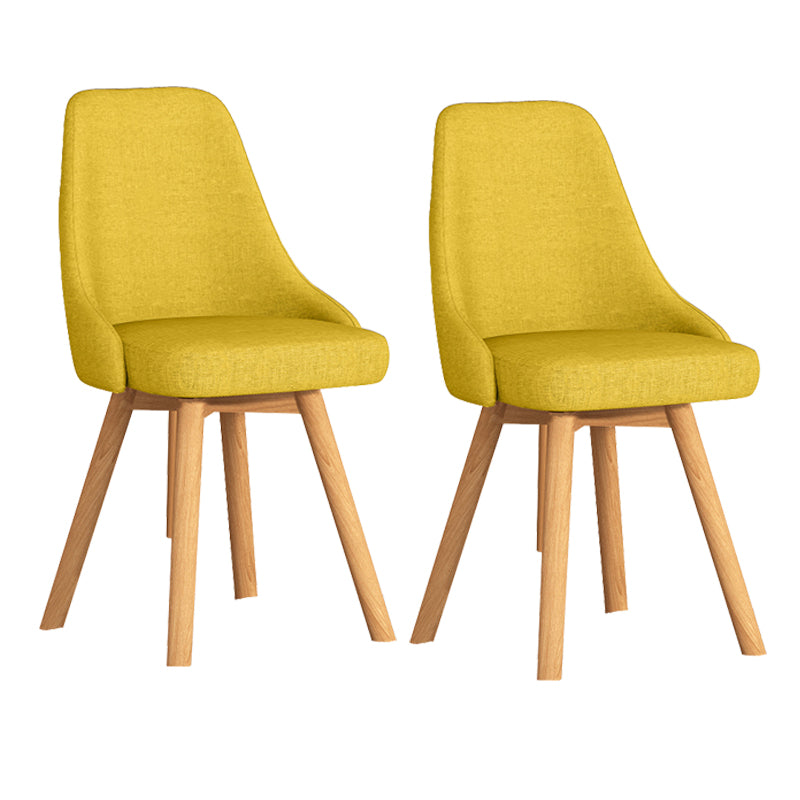 Solid Wood Dining Chair Modern Style Side Chair for Dining Room Yellow 2 Piece Set Clearhalo 'Dining Chairs' 'Dining Tables & Seating' 'dining_chair' 'furn' 'furn_dining_chair' 'Furniture' 'Kitchen & Dining Furniture' 7144096