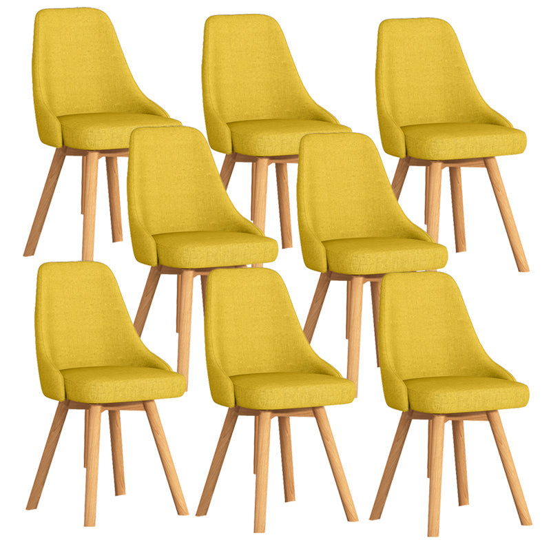 Solid Wood Dining Chair Modern Style Side Chair for Dining Room Yellow 8 Piece Set Clearhalo 'Dining Chairs' 'Dining Tables & Seating' 'dining_chair' 'furn' 'furn_dining_chair' 'Furniture' 'Kitchen & Dining Furniture' 7144099