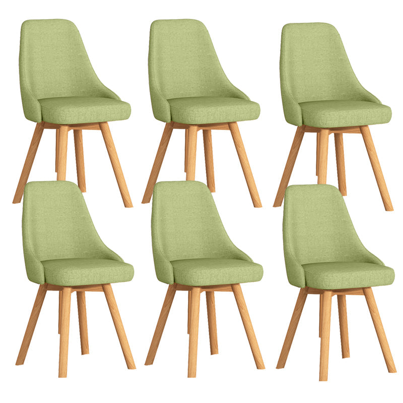 Solid Wood Dining Chair Modern Style Side Chair for Dining Room Light Green 6 Piece Set Clearhalo 'Dining Chairs' 'Dining Tables & Seating' 'dining_chair' 'furn' 'furn_dining_chair' 'Furniture' 'Kitchen & Dining Furniture' 7144108