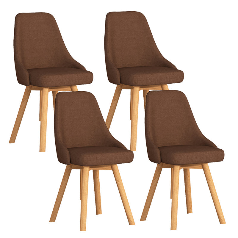 Solid Wood Dining Chair Modern Style Side Chair for Dining Room Coffee 4 Piece Set Clearhalo 'Dining Chairs' 'Dining Tables & Seating' 'dining_chair' 'furn' 'furn_dining_chair' 'Furniture' 'Kitchen & Dining Furniture' 7144112