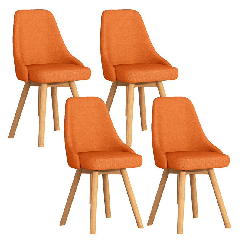 Solid Wood Dining Chair Modern Style Side Chair for Dining Room Orange 4 Piece Set Clearhalo 'Dining Chairs' 'Dining Tables & Seating' 'dining_chair' 'furn' 'furn_dining_chair' 'Furniture' 'Kitchen & Dining Furniture' 7144127