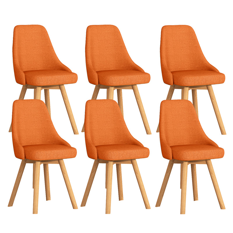 Solid Wood Dining Chair Modern Style Side Chair for Dining Room Orange 6 Piece Set Clearhalo 'Dining Chairs' 'Dining Tables & Seating' 'dining_chair' 'furn' 'furn_dining_chair' 'Furniture' 'Kitchen & Dining Furniture' 7144128
