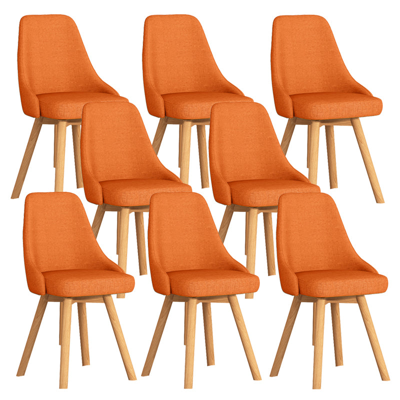Solid Wood Dining Chair Modern Style Side Chair for Dining Room Orange 8 Piece Set Clearhalo 'Dining Chairs' 'Dining Tables & Seating' 'dining_chair' 'furn' 'furn_dining_chair' 'Furniture' 'Kitchen & Dining Furniture' 7144129