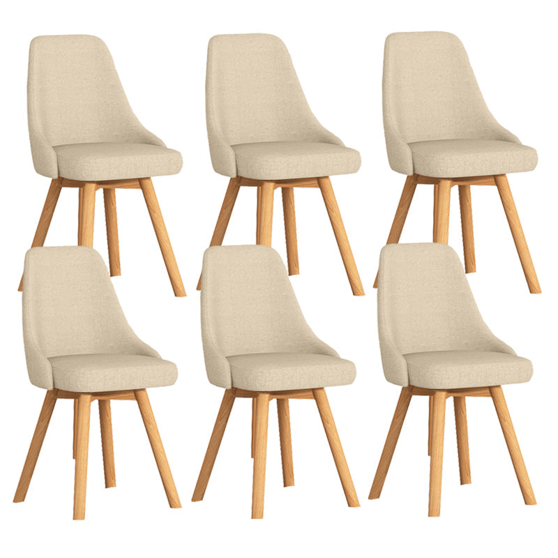 Solid Wood Dining Chair Modern Style Side Chair for Dining Room Off-White 6 Piece Set Clearhalo 'Dining Chairs' 'Dining Tables & Seating' 'dining_chair' 'furn' 'furn_dining_chair' 'Furniture' 'Kitchen & Dining Furniture' 7144138