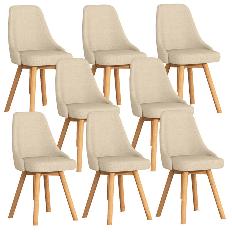 Solid Wood Dining Chair Modern Style Side Chair for Dining Room Off-White 8 Piece Set Clearhalo 'Dining Chairs' 'Dining Tables & Seating' 'dining_chair' 'furn' 'furn_dining_chair' 'Furniture' 'Kitchen & Dining Furniture' 7144139