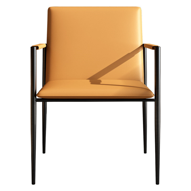 Industrial Upholstered Arm Chair Metal Legs Parsons Dining Chair Orange 1 Piece Clearhalo 'Dining Chairs' 'Dining Tables & Seating' 'dining_chair' 'furn' 'furn_dining_chair' 'Furniture' 'Kitchen & Dining Furniture' 7144146