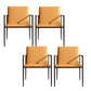 Industrial Upholstered Arm Chair Metal Legs Parsons Dining Chair Orange 4 Piece Set Clearhalo 'Dining Chairs' 'Dining Tables & Seating' 'dining_chair' 'furn' 'furn_dining_chair' 'Furniture' 'Kitchen & Dining Furniture' 7144149