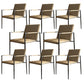 Industrial Upholstered Arm Chair Metal Legs Parsons Dining Chair Cream Gray 8 Piece Set Clearhalo 'Dining Chairs' 'Dining Tables & Seating' 'dining_chair' 'furn' 'furn_dining_chair' 'Furniture' 'Kitchen & Dining Furniture' 7144159