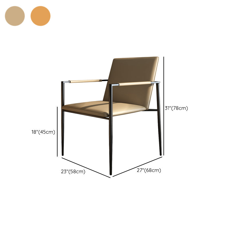 Industrial Upholstered Arm Chair Metal Legs Parsons Dining Chair Clearhalo 'Dining Chairs' 'Dining Tables & Seating' 'dining_chair' 'furn' 'furn_dining_chair' 'Furniture' 'Kitchen & Dining Furniture' 7144160