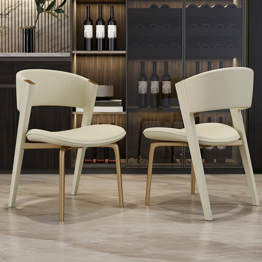 ダイニングルームグラムサイドチェアメタルレッグオープンバックダイニングアームレスチェア