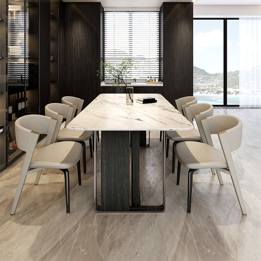 ダイニングルームグラムサイドチェアメタルレッグオープンバックダイニングアームレスチェア