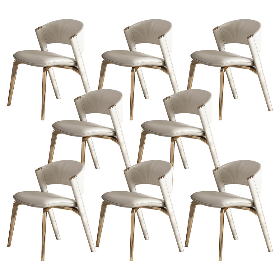 ダイニングルームグラムサイドチェアメタルレッグオープンバックダイニングアームレスチェア