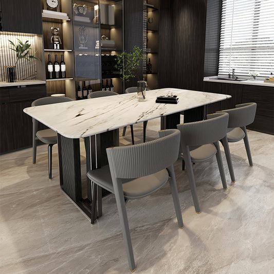 Dining Room Glam Side Chair Metal Legs Open Back Dining Armless Chair