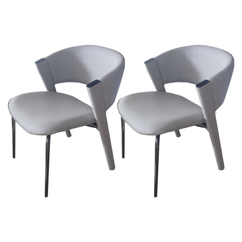 ダイニングルームグラムサイドチェアメタルレッグオープンバックダイニングアームレスチェア