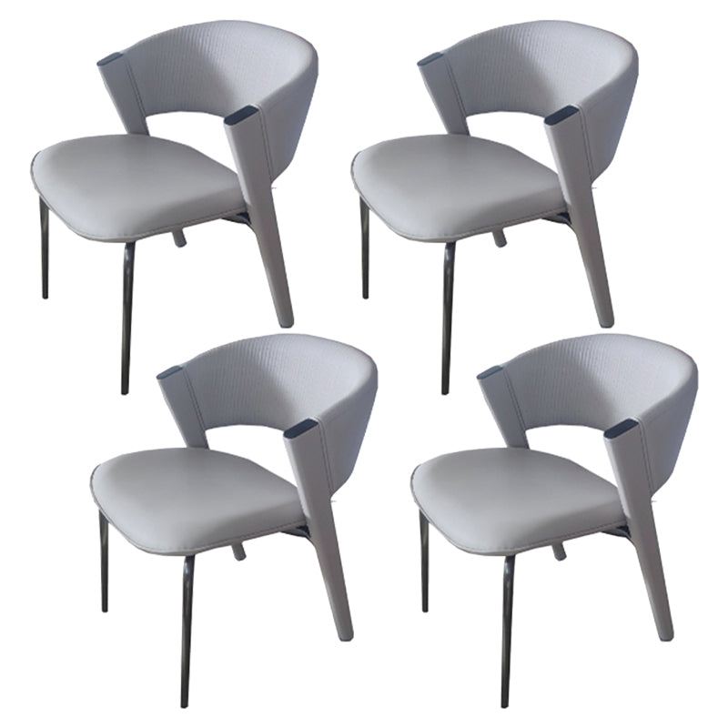 ダイニングルームグラムサイドチェアメタルレッグオープンバックダイニングアームレスチェア