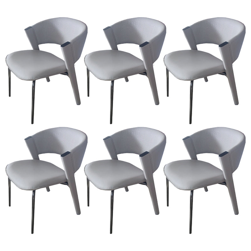 ダイニングルームグラムサイドチェアメタルレッグオープンバックダイニングアームレスチェア