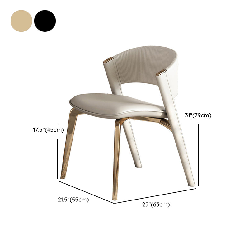 ダイニングルームグラムサイドチェアメタルレッグオープンバックダイニングアームレスチェア