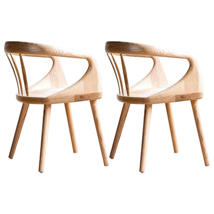 Contemporary Arm Dining Chair Dining Room Solid Wood Dining Chair Natural 2 Piece Set Clearhalo 'Dining Chairs' 'Dining Tables & Seating' 'dining_chair' 'furn' 'furn_dining_chair' 'Furniture' 'Kitchen & Dining Furniture' 7144181