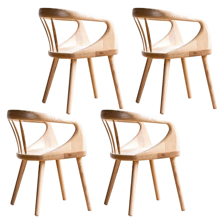 Contemporary Arm Dining Chair Dining Room Solid Wood Dining Chair Natural 4 Piece Set Clearhalo 'Dining Chairs' 'Dining Tables & Seating' 'dining_chair' 'furn' 'furn_dining_chair' 'Furniture' 'Kitchen & Dining Furniture' 7144182