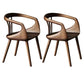 Contemporary Arm Dining Chair Dining Room Solid Wood Dining Chair Nut-Brown 2 Piece Set Clearhalo 'Dining Chairs' 'Dining Tables & Seating' 'dining_chair' 'furn' 'furn_dining_chair' 'Furniture' 'Kitchen & Dining Furniture' 7144188