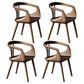 Contemporary Arm Dining Chair Dining Room Solid Wood Dining Chair Nut-Brown 4 Piece Set Clearhalo 'Dining Chairs' 'Dining Tables & Seating' 'dining_chair' 'furn' 'furn_dining_chair' 'Furniture' 'Kitchen & Dining Furniture' 7144190