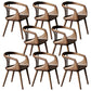 Contemporary Arm Dining Chair Dining Room Solid Wood Dining Chair Nut-Brown 8 Piece Set Clearhalo 'Dining Chairs' 'Dining Tables & Seating' 'dining_chair' 'furn' 'furn_dining_chair' 'Furniture' 'Kitchen & Dining Furniture' 7144194