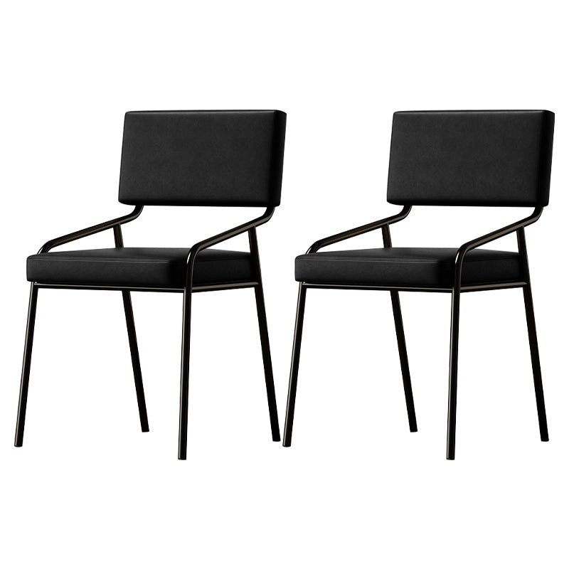 Sillas de comedor de cuero PU silla de brazo de brazo trasero de estilo industrial para comedor