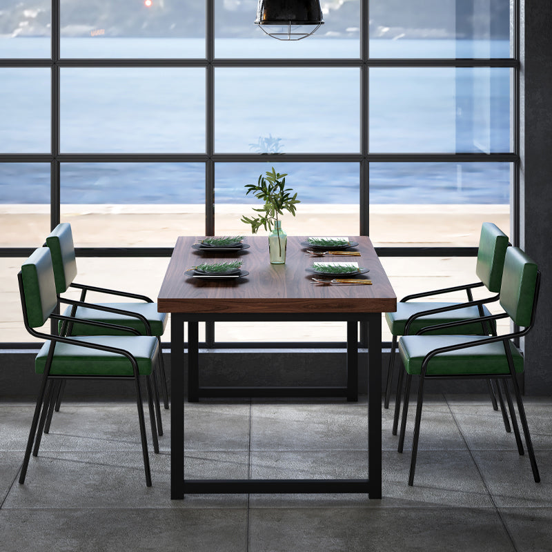 Sillas de comedor de cuero PU silla de brazo de brazo trasero de estilo industrial para comedor