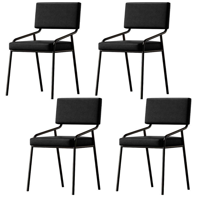 Sillas de comedor de cuero PU silla de brazo de brazo trasero de estilo industrial para comedor