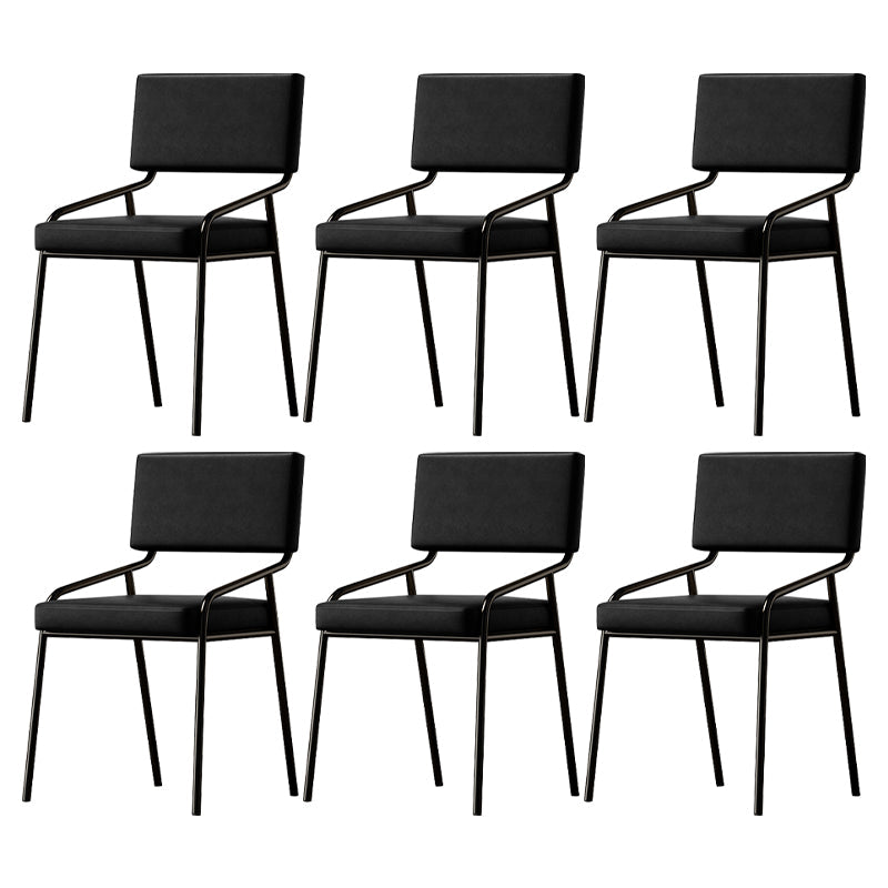 Sillas de comedor de cuero PU silla de brazo de brazo trasero de estilo industrial para comedor