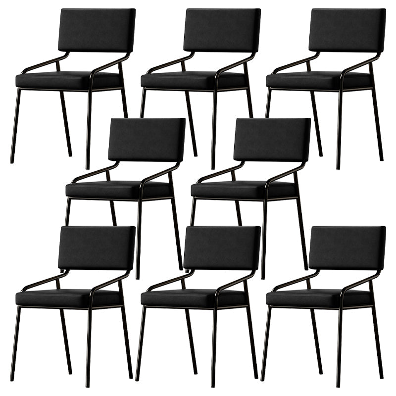 Sillas de comedor de cuero PU silla de brazo de brazo trasero de estilo industrial para comedor