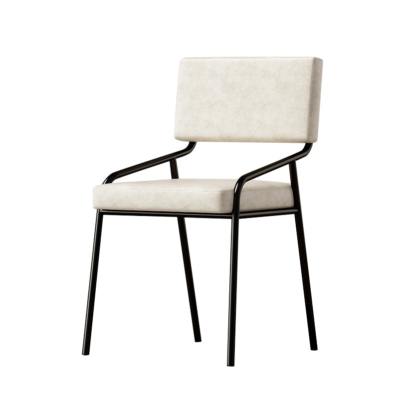 Sillas de comedor de cuero PU silla de brazo de brazo trasero de estilo industrial para comedor