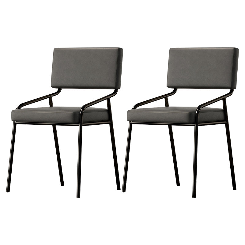 Sillas de comedor de cuero PU silla de brazo de brazo trasero de estilo industrial para comedor