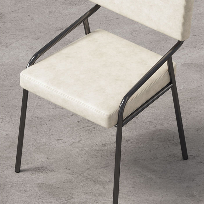 Sillas de comedor de cuero PU silla de brazo de brazo trasero de estilo industrial para comedor