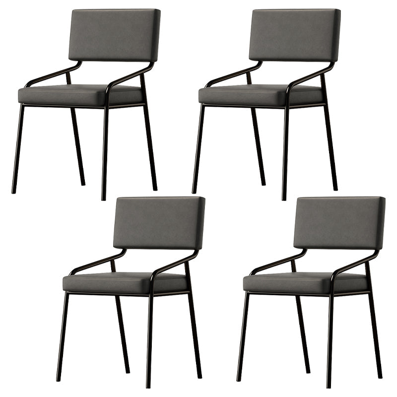 Sillas de comedor de cuero PU silla de brazo de brazo trasero de estilo industrial para comedor