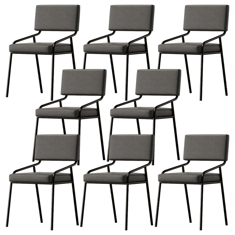 Sillas de comedor de cuero PU silla de brazo de brazo trasero de estilo industrial para comedor